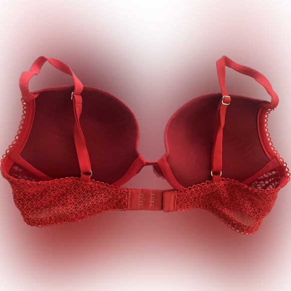 Victoria’s Secret Dream Angel Red Lace Push-up Bra - size 34B - Picture 2 of 3